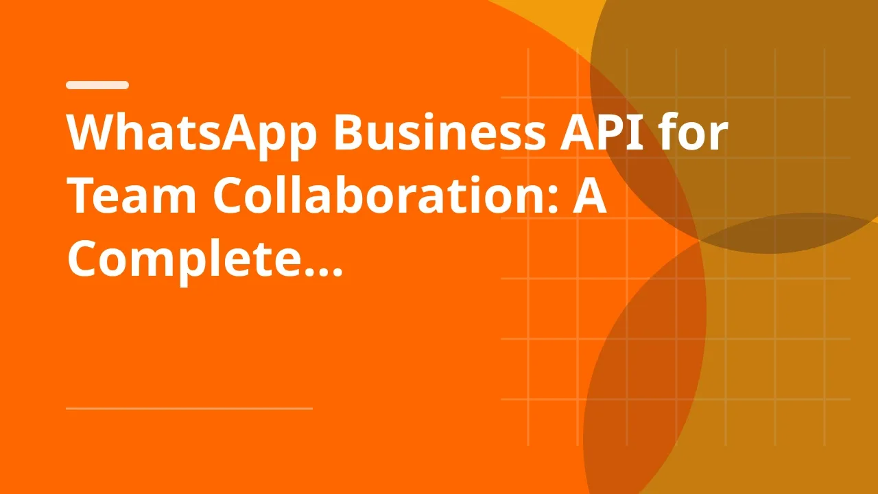 WhatsApp Business API for Team Collaboration: A Complete Guide